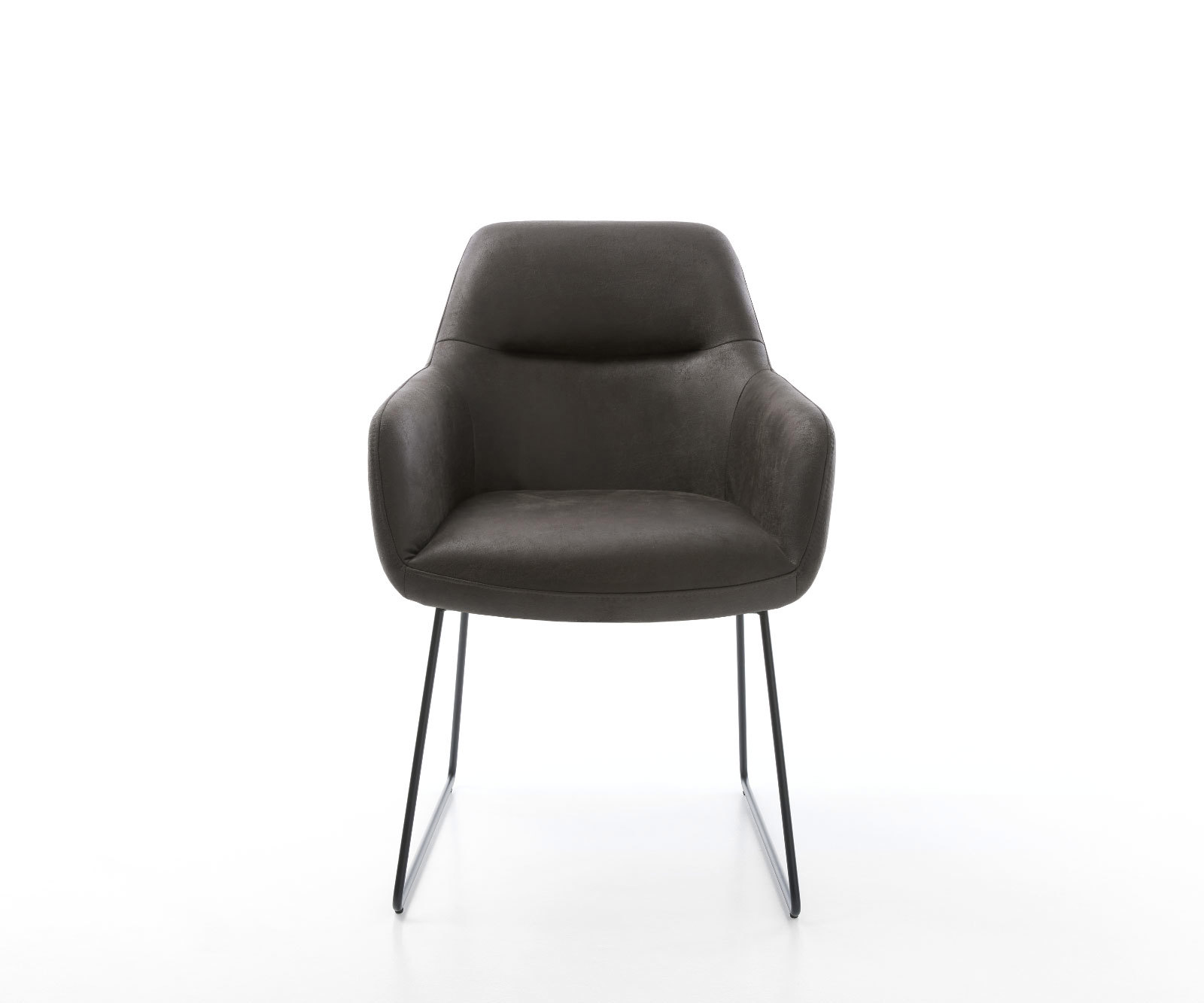 Jedálenská stolička Pejo-Flex mikrovlákno antracitová vintage tenká podstava čierna vrecková pružina - Image 2