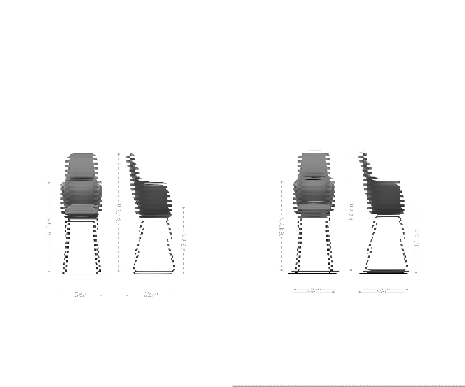 Jedálenská stolička Pejo-Flex mikrovlákno antracitová vintage tenká podstava čierna vrecková pružina - Image 6