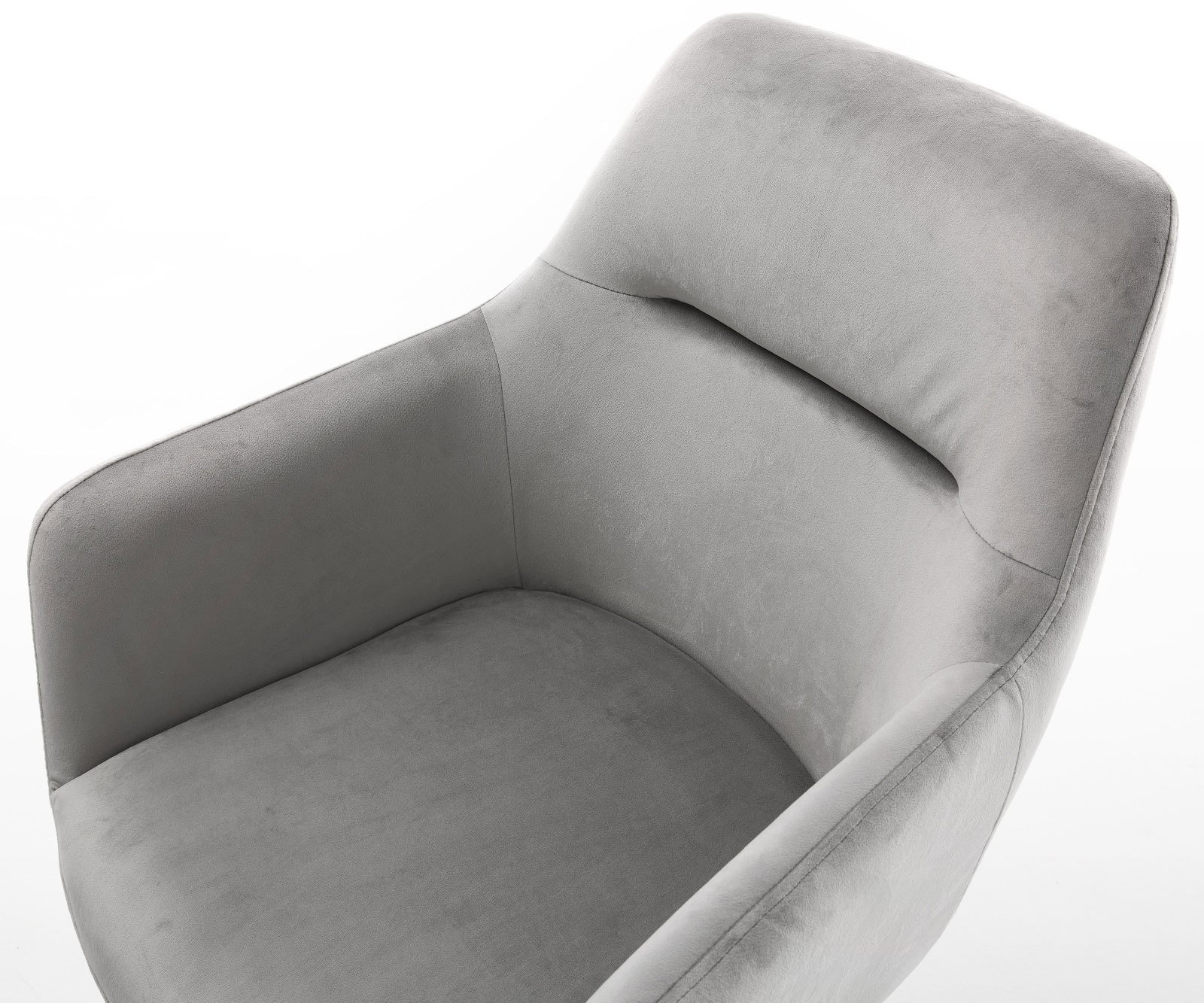 Jedálenská stolička Pejo-Flex zamat sivá tenká podstava čierna vrecková pružina - Image 4