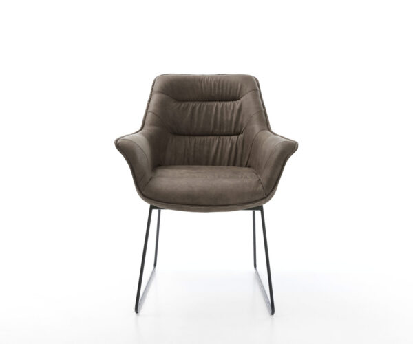 Jedálenská stolička Kaira-Flex mikrovlákno taupe vintage tenká podstava čierna - Image 2
