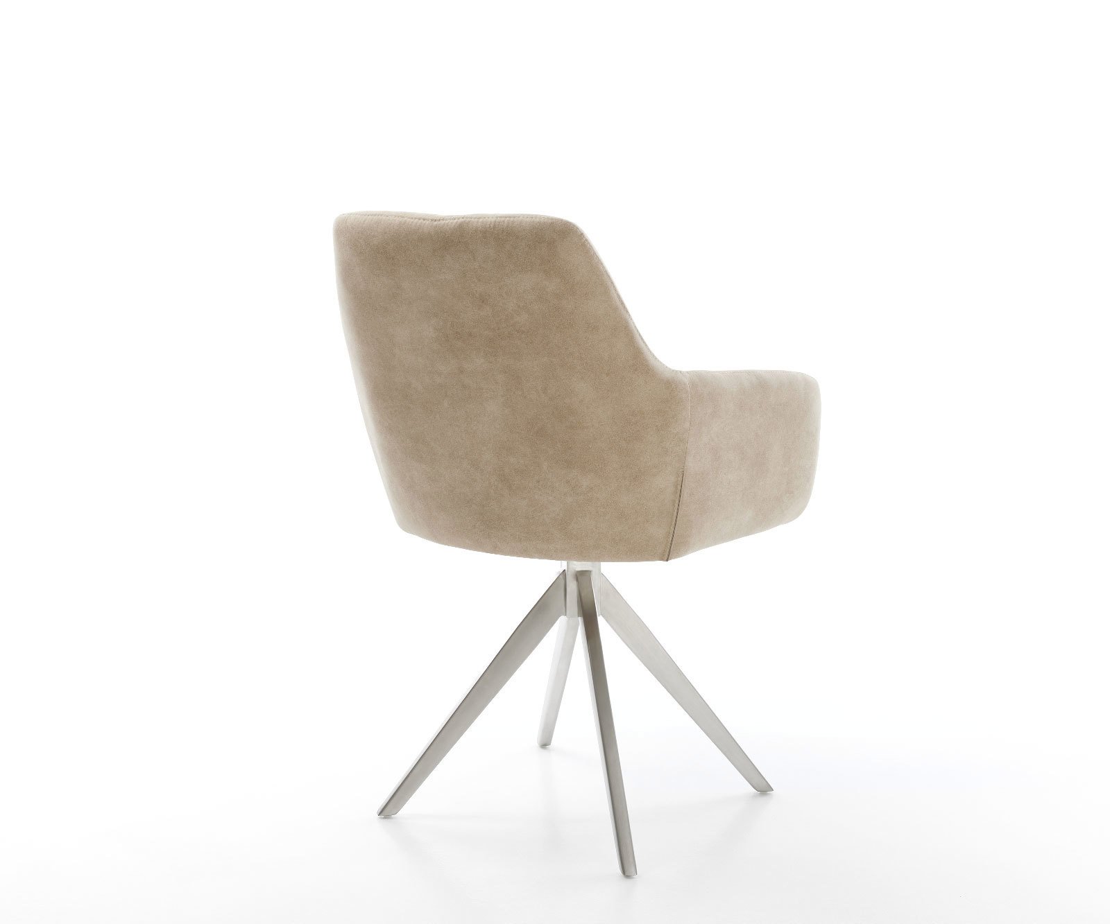 Jedálenská stolička Pejo-Flex mikrovlákno béžová vintage krížová podstava hranatá nerezová oceľ vrecková pružina - Image 5