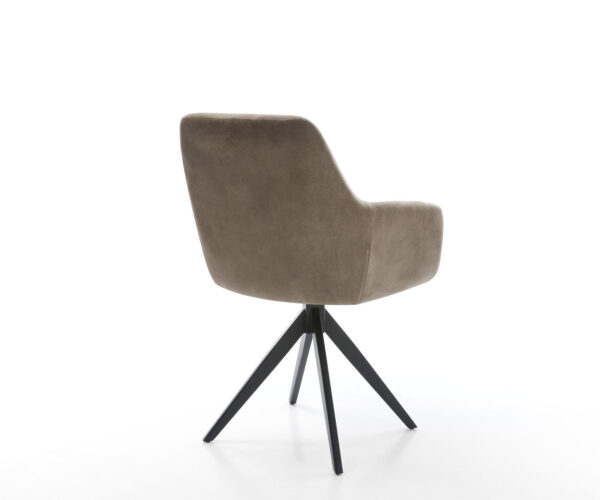 Jedálenská stolička Pejo-Flex mikrovlákno taupe vintage krížová podstava hranatá čierna vrecková pružina - Image 5