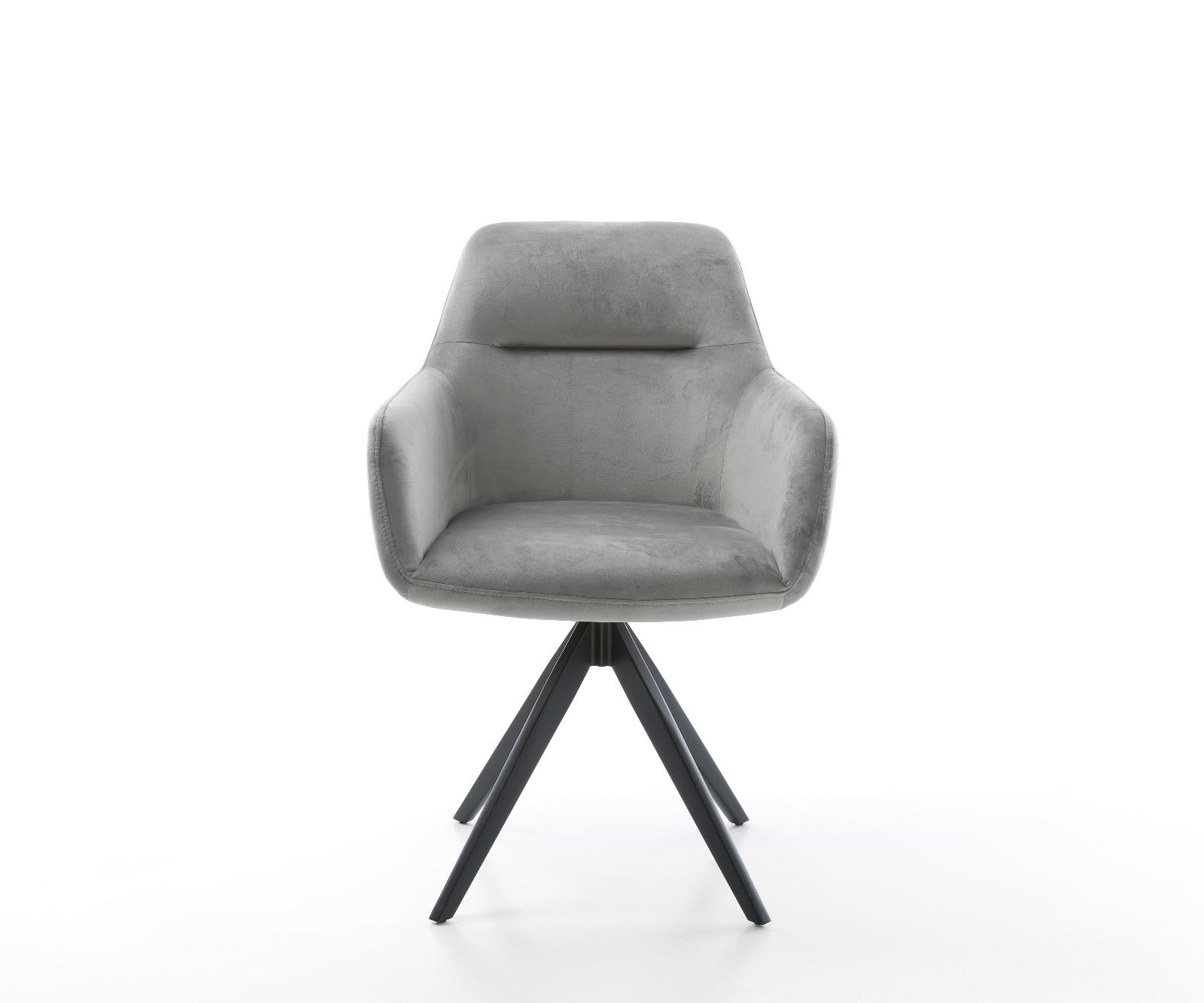 Jedálenská stolička Pejo-Flex zamat sivá krížová podstava hranatá čierna vrecková pružina - Image 2