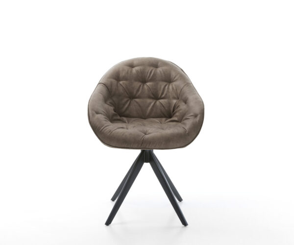 Otočná stolička Gaio-Flex taupe vintage krížová základňa štvorcová čierna - Image 2