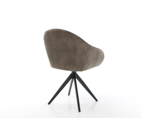 Otočná stolička Gaio-Flex taupe vintage krížová základňa štvorcová čierna - Image 5