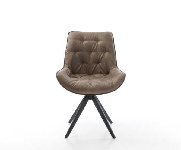 Taimi-Flex otočná stolička taupe vintage krížová základňa štvorcová čierna - Image 2