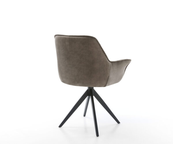 Kaira-Flex otočná stolička taupe vintage krížová základňa štvorcová čierna - Image 5