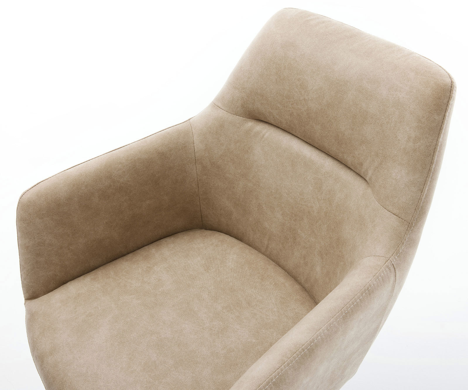 Jedálenská stolička Pejo-Flex mikrovlákno béžová vintage jedálenská stolička okrúhla čierna vrecková pružina - Image 4