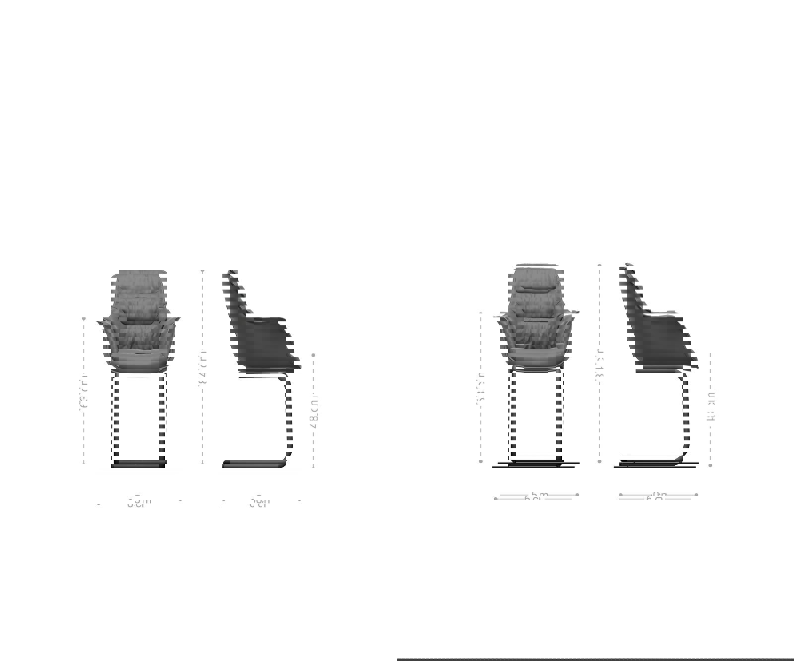 Jedálenská stolička Kaira-Flex mikrovlákno antracitová vintage jedálenská stolička okrúhla čierna - Image 6
