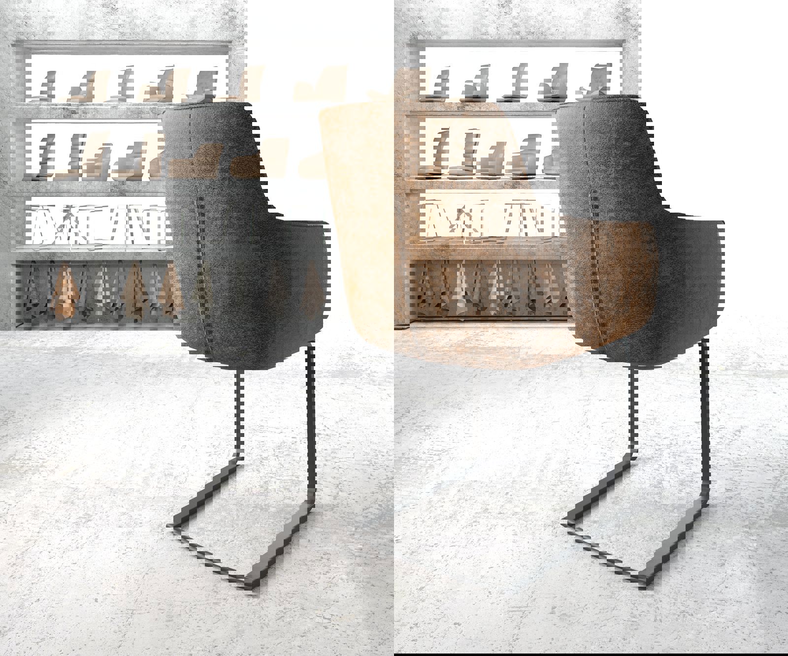 Jedálenská stolička Pejo-Flex hnedá vintage jedálenská stolička plochá čierna - Image 4