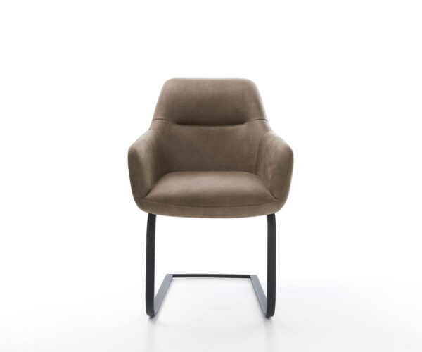 Jedálenská stolička Pejo-Flex mikrovlákno taupe vintage jedálenská stolička plochá čierna vrecková pružina - Image 2
