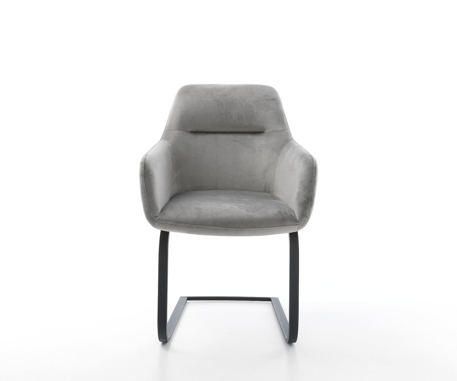 Jedálenská stolička Pejo-Flex zamat sivá jedálenská stolička plochá čierna vrecková pružina - Image 2