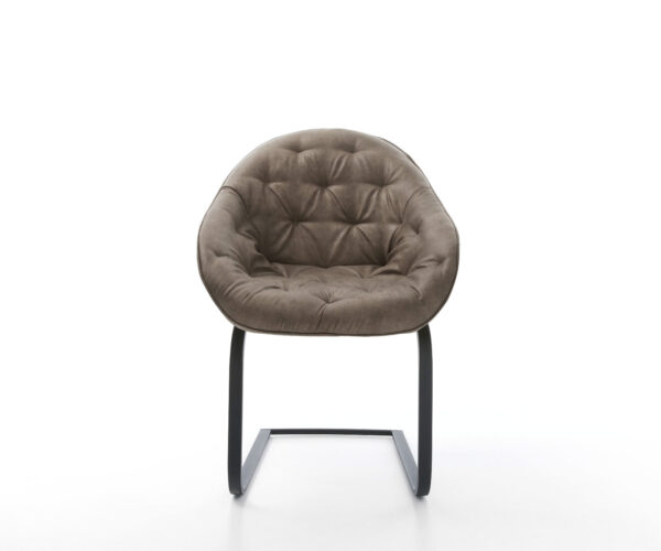 Jedálenská stolička Gaio-Flex taupe vintage konzolová základňa plochá čierna - Image 2