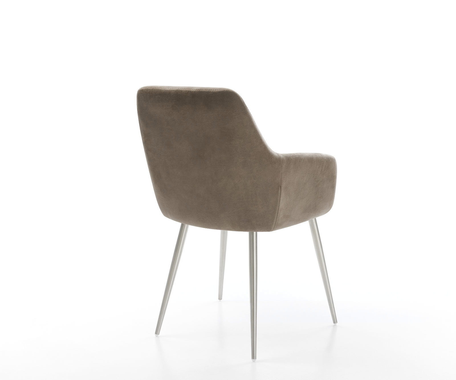 Jedálenská stolička Pejo-Flex mikrovlákno taupe vintage 4-nohá zúžená nerezová oceľ vrecková pružina - Image 5