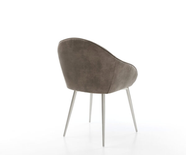 Jedálenská stolička Gaio-Flex taupe vintage kužeľová podnož z nehrdzavejúcej ocele - Image 5