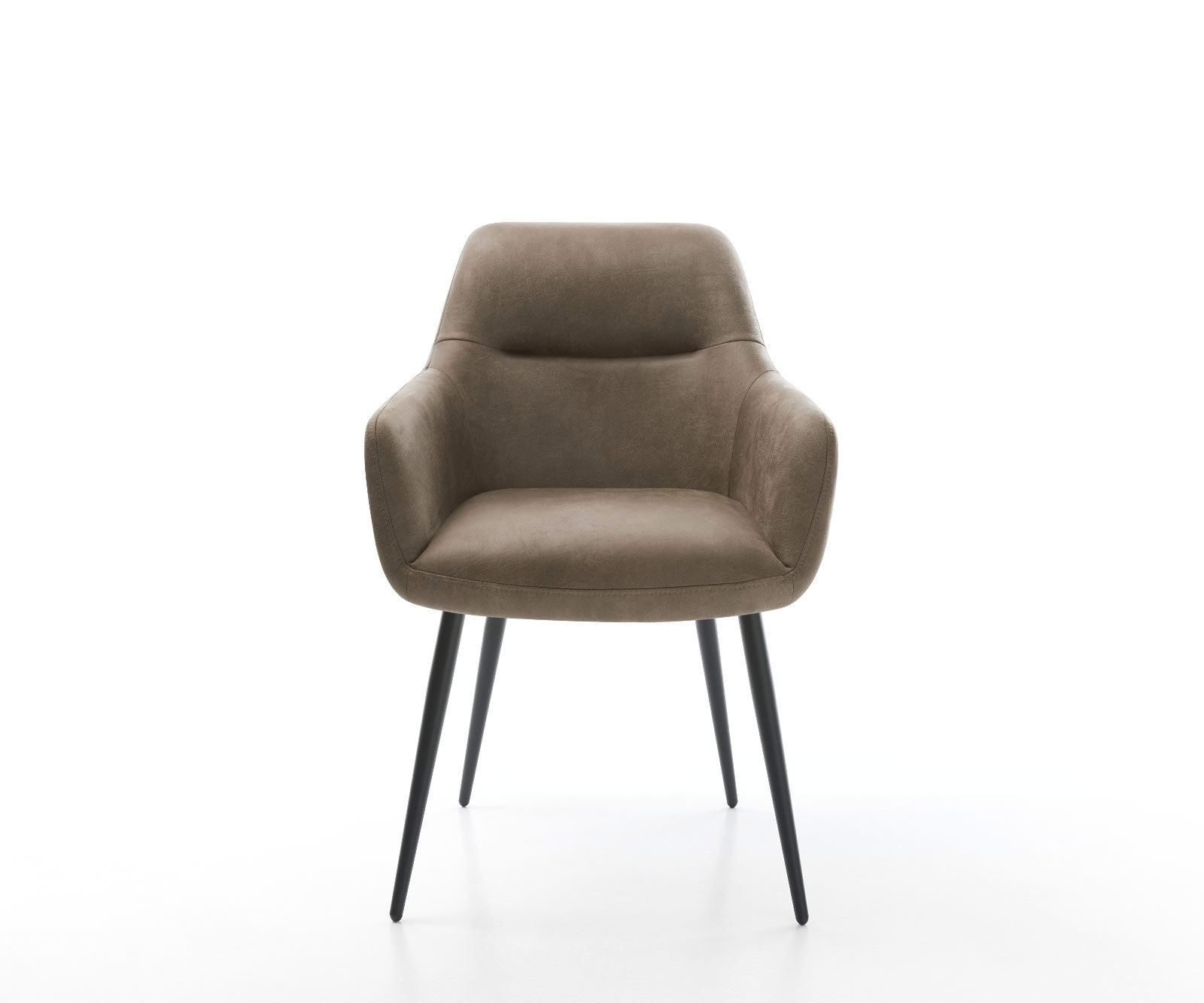 Jedálenská stolička Pejo-Flex mikrovlákno taupe vintage 4-nohá zúžená čierna vrecková pružina - Image 2