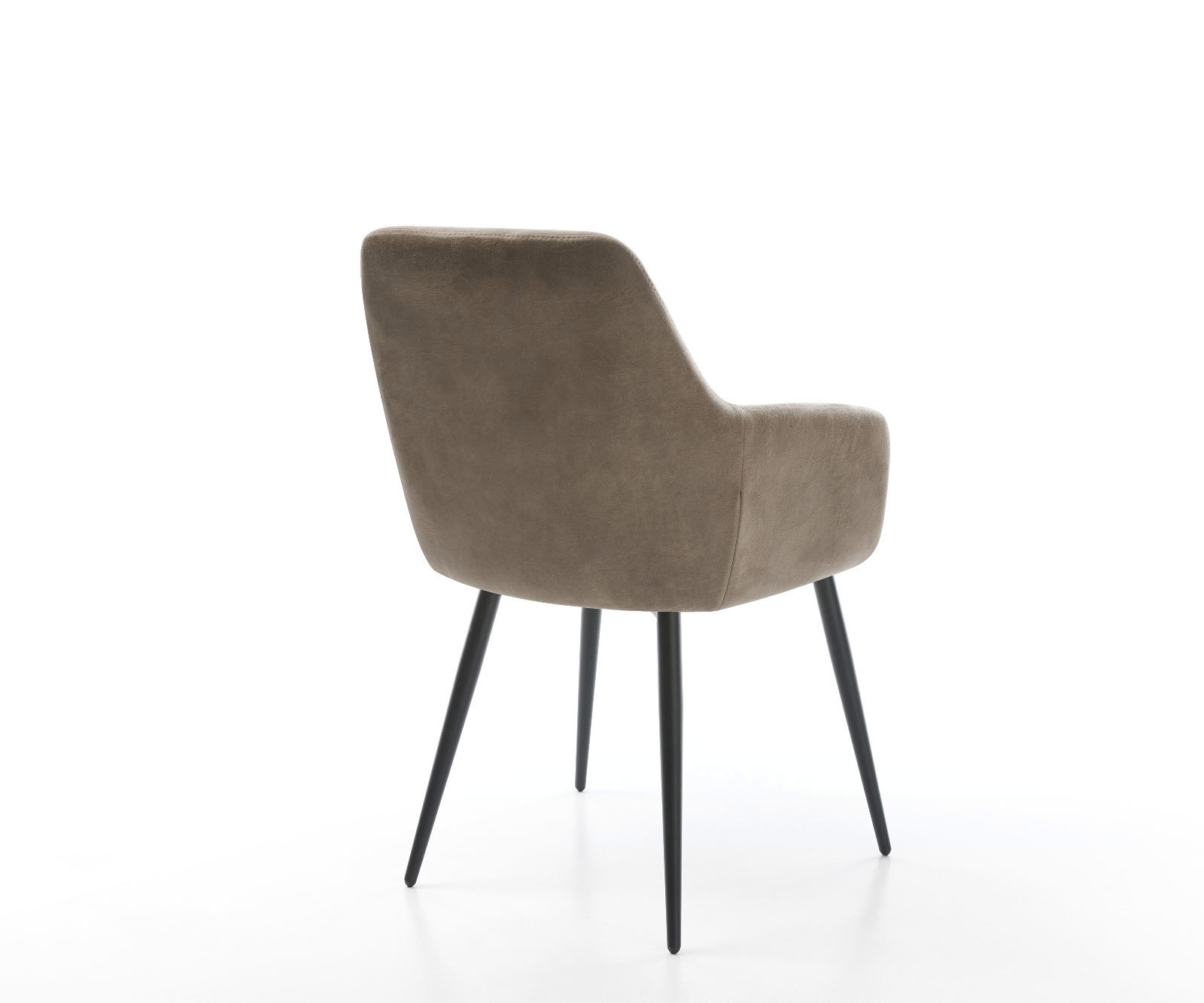 Jedálenská stolička Pejo-Flex mikrovlákno taupe vintage 4-nohá zúžená čierna vrecková pružina - Image 5