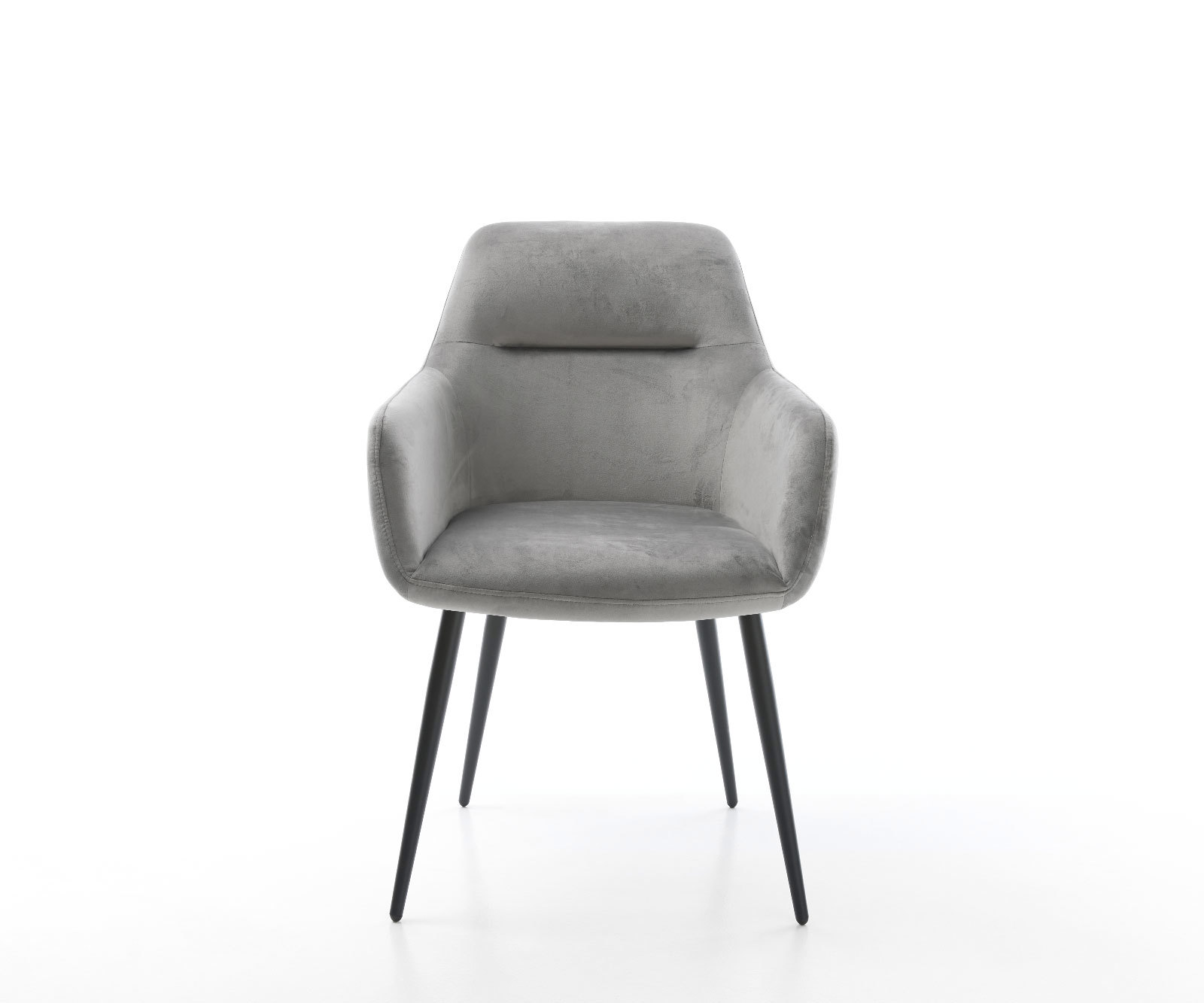 Jedálenská stolička Pejo-Flex zamat sivá 4-nohá zúžená čierna vrecková pružina - Image 2