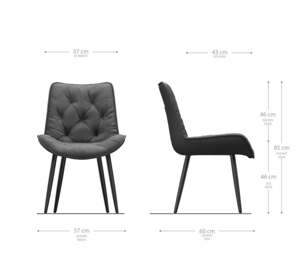 Jedálenská stolička Taimi-Flex sivá vintage kužeľovitá podnož čierna - Image 6