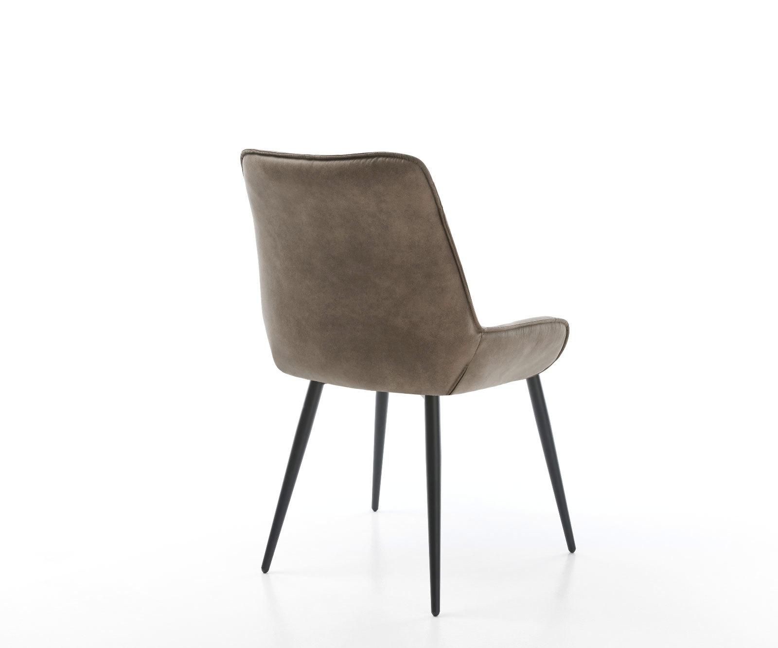 Jedálenská stolička Taimi-Flex mikrovlákno taupe vintage 4-nohá zúžená čierna - Image 5