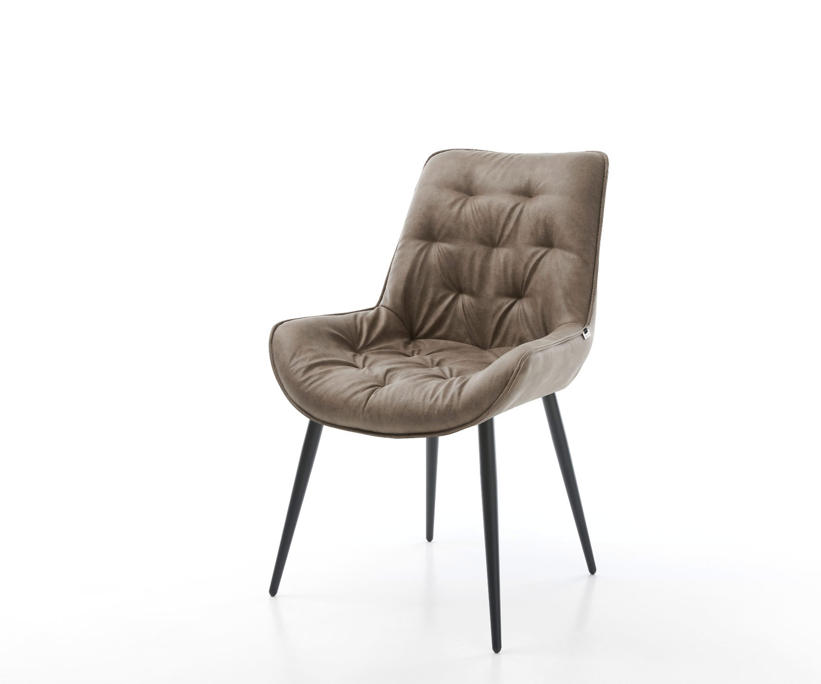 Jedálenská stolička Taimi-Flex mikrovlákno taupe vintage 4-nohá zúžená čierna