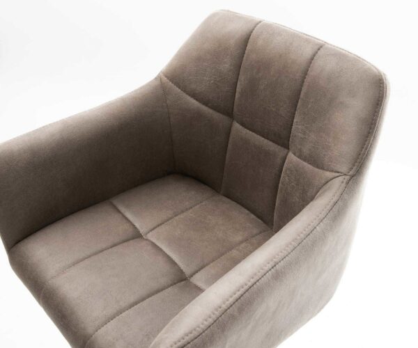 Yulo-Flex barová stolička vintage taupe konzolová základňa plochá nerezová oceľ - Image 4