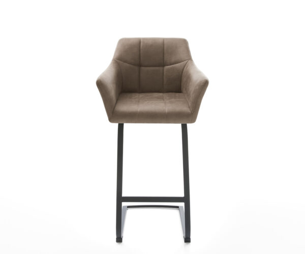 Yulo-Flex vintage taupe konzolová barová stolička s plochou kovovou základňou - Image 2