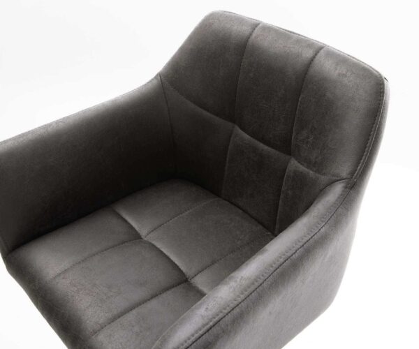 Barová stolička Yulo-Flex vintage antracitová otočná základňa výškovo nastaviteľná kovová - Image 4