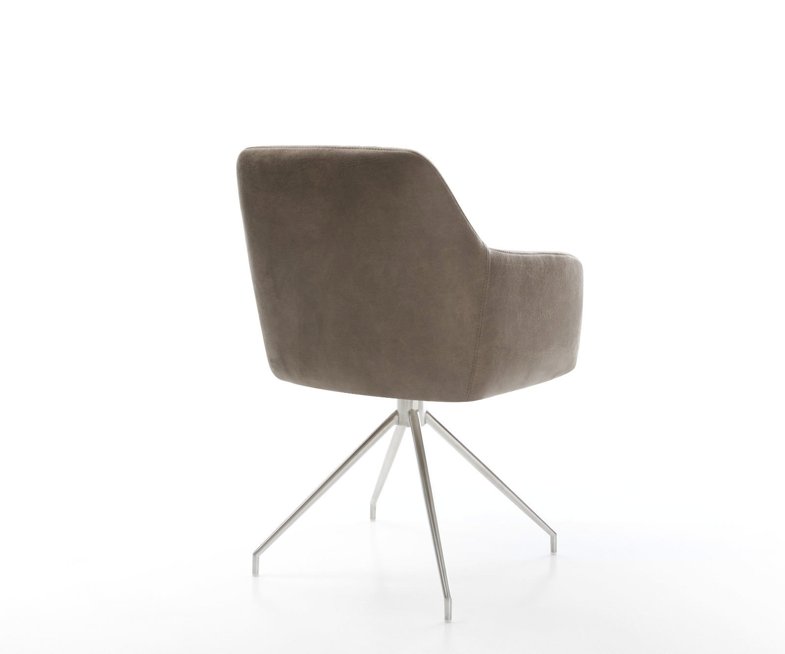 Jedálenská stolička Greg-Flex mikrovlákno taupe vintage krížová podstava zúžená nerezová oceľ vrecková pružina - Image 5