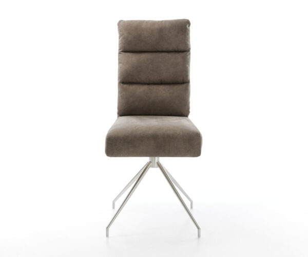 Otočná stolička Pela-Flex taupe vintage krížová základňa zúžená z nerezovej ocele - Image 2