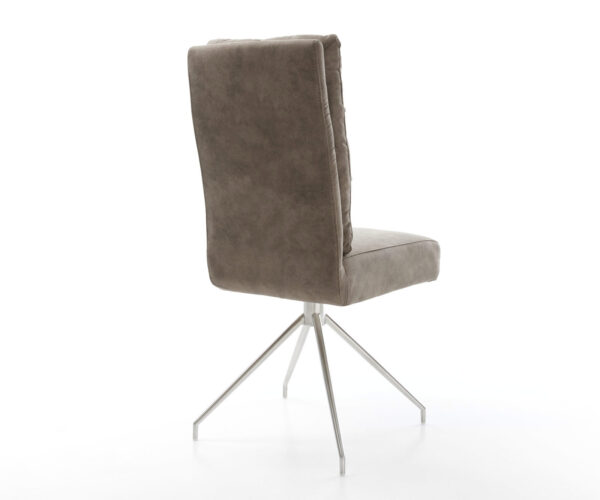 Otočná stolička Pela-Flex taupe vintage krížová základňa zúžená z nerezovej ocele - Image 5