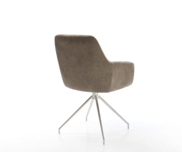 Otočná stolička Pejo-Flex taupe vintage krížová základňa zúžená z nerezovej ocele - Image 5