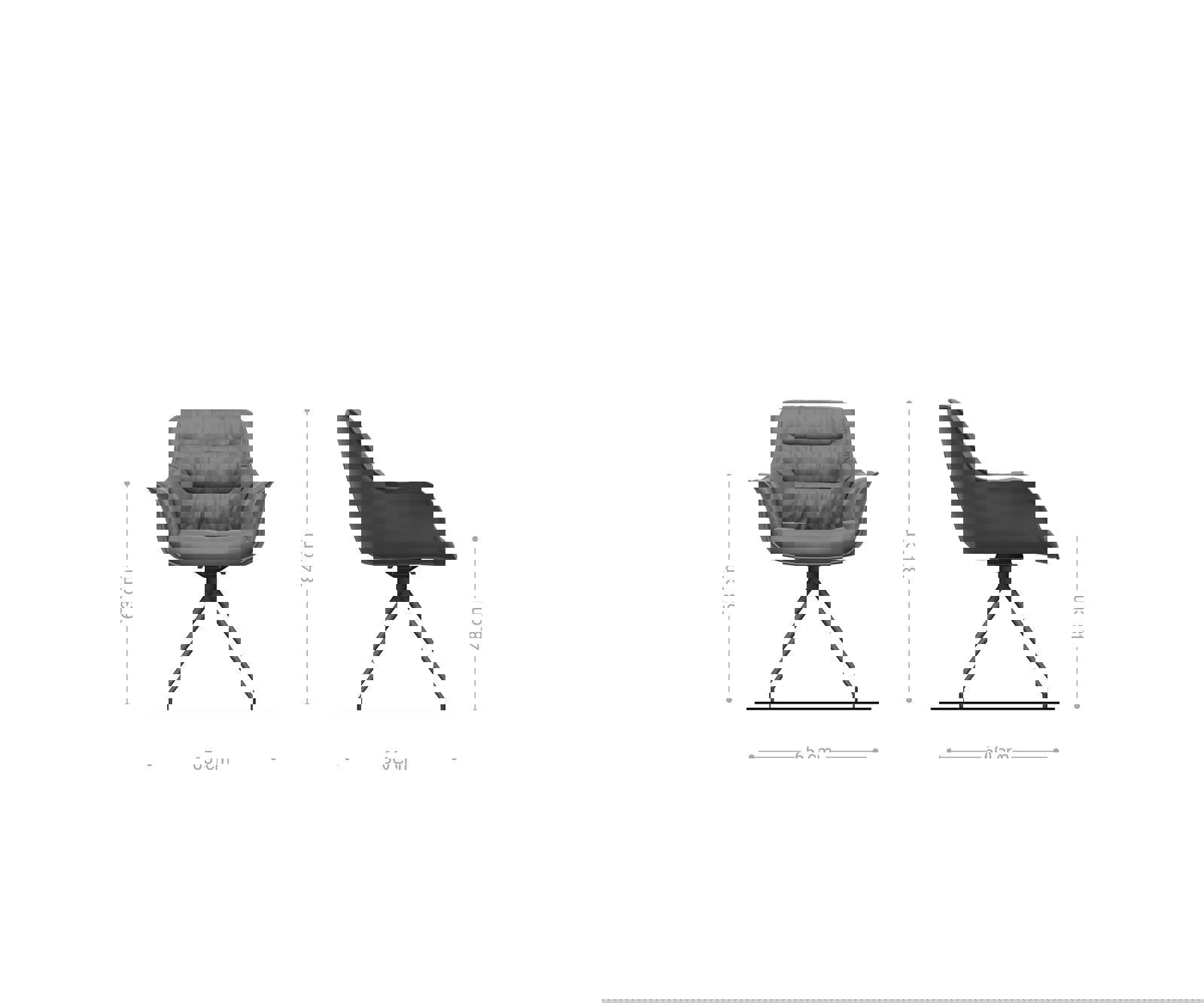 Jedálenská stolička Kaira-Flex mikrovlákno antracitová vintage krížová podstava zúžená nerezová oceľ - Image 6