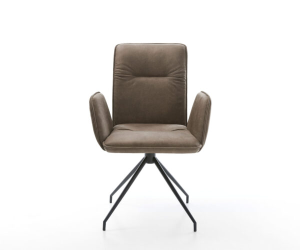 Vinja-Flex otočná stolička taupe vintage krížová základňa zúžená čierna - Image 4