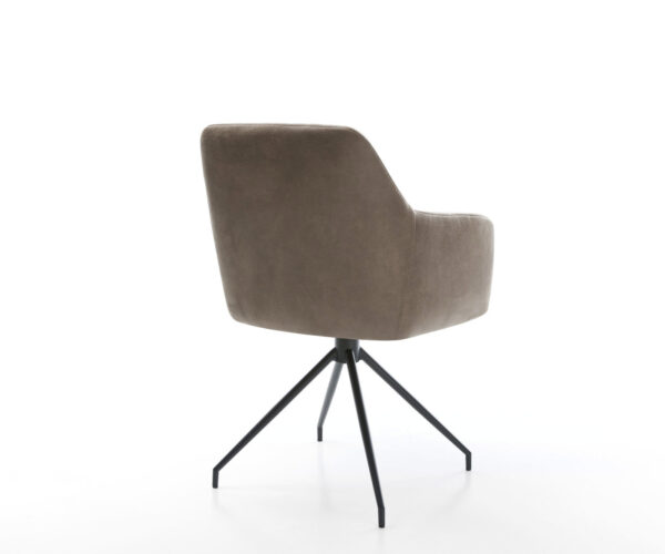 Greg-Flex otočná stolička taupe vintage krížová základňa zúžená čierna - Image 5