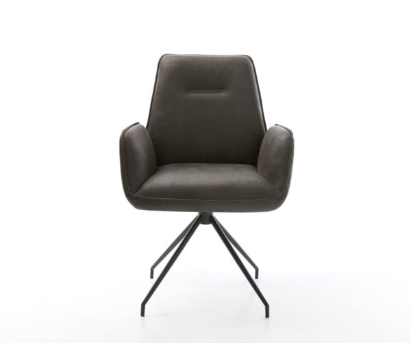 Jedálenská stolička Zoa-Flex mikrovlákno antracit vintage krížová podstava zúžená čierna vrecková pružina - Image 2