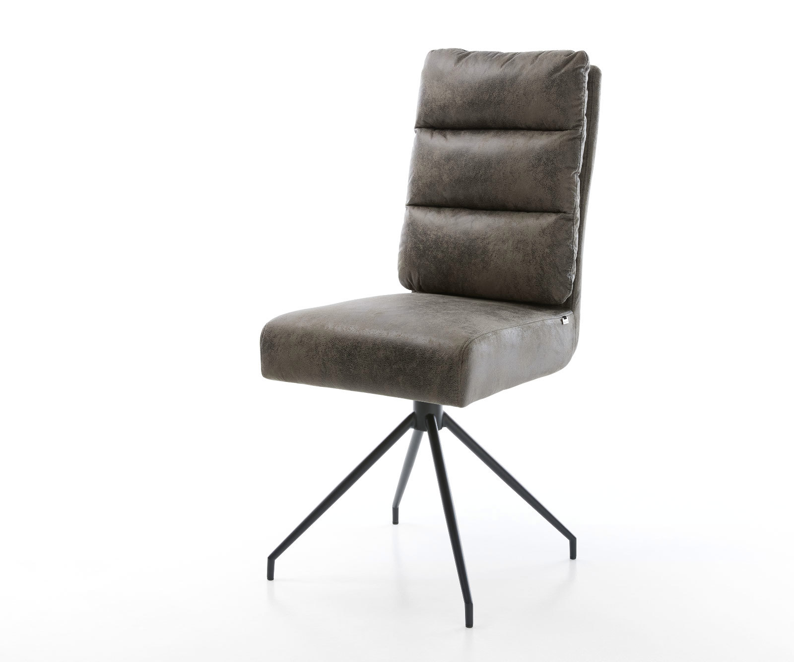 Jedálenská stolička Pela-Flex mikrovlákno sivá vintage krížová podstava zúžená čierna vrecková pružina