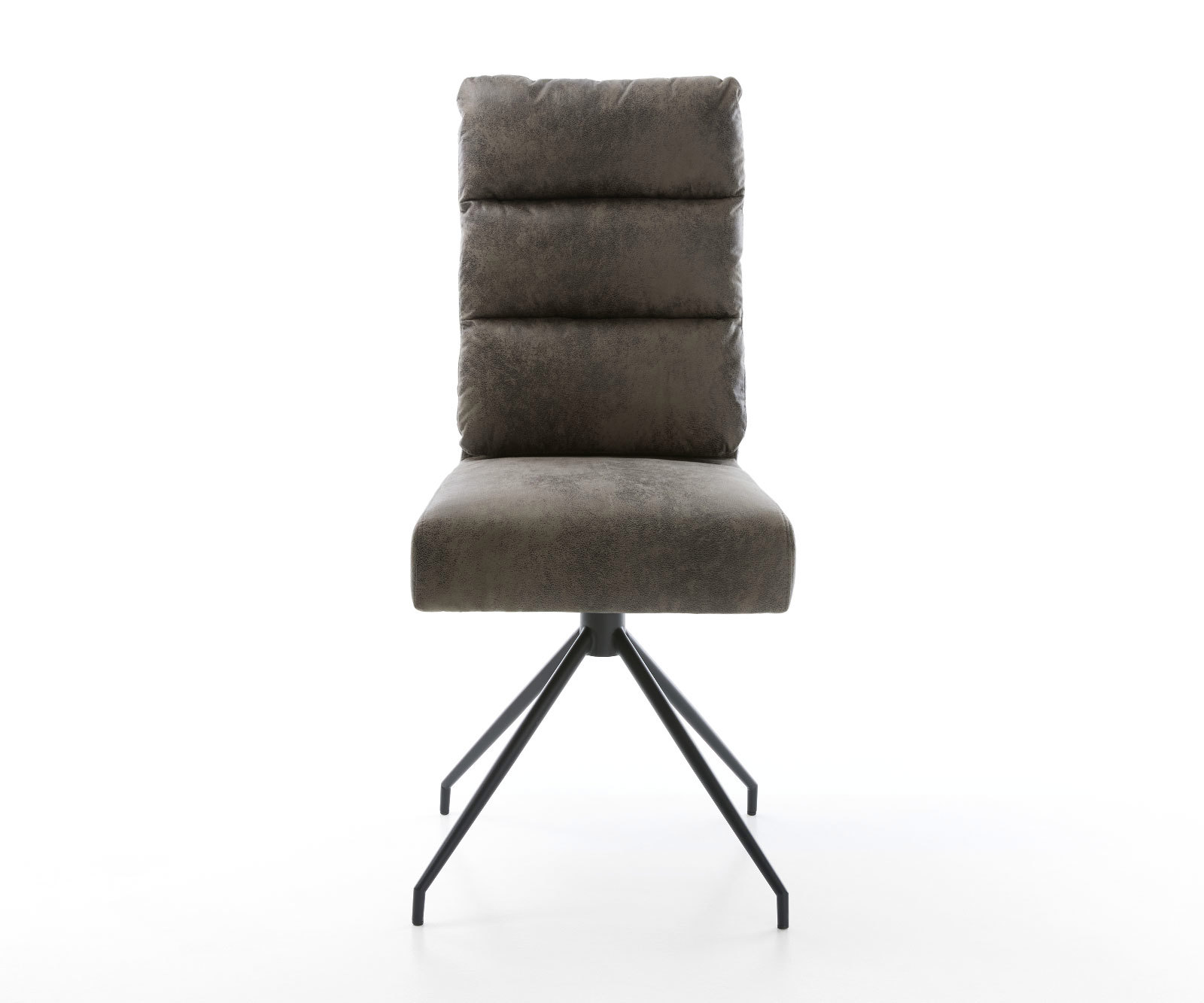 Jedálenská stolička Pela-Flex mikrovlákno sivá vintage krížová podstava zúžená čierna vrecková pružina - Image 2