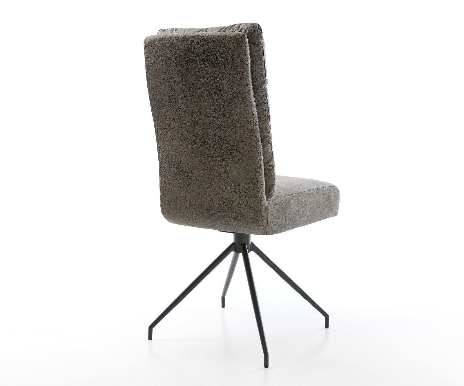 Jedálenská stolička Pela-Flex mikrovlákno sivá vintage krížová podstava zúžená čierna vrecková pružina - Image 5