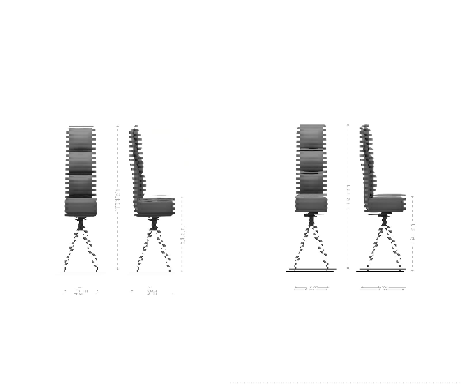 Jedálenská stolička Pela-Flex mikrovlákno sivá vintage krížová podstava zúžená čierna vrecková pružina - Image 6