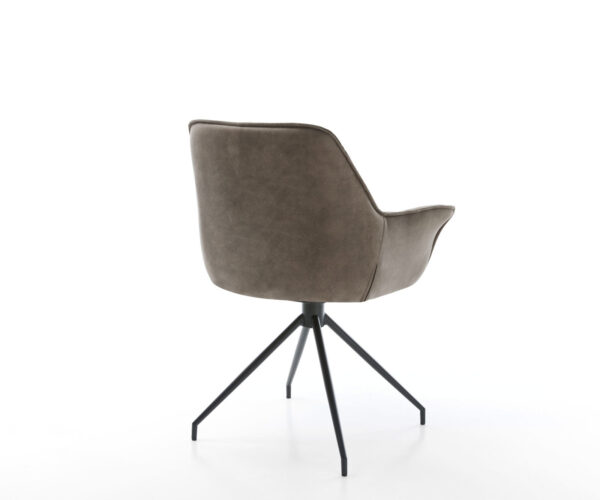 Kaira-Flex otočná stolička taupe vintage krížová základňa zúžená čierna - Image 5