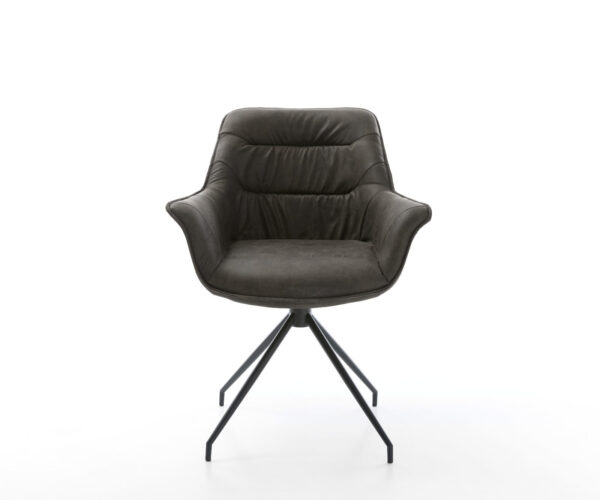 Otočná stolička Kaira-Flex antracitová vintage krížová základňa zúžená čierna - Image 2