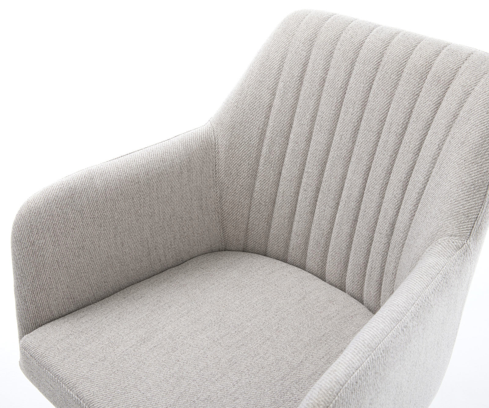 Jedálenská stolička Greg-Flex pruhy svetlosivá krížová podstava hranatá nerezová oceľ vrecková pružina - Image 4