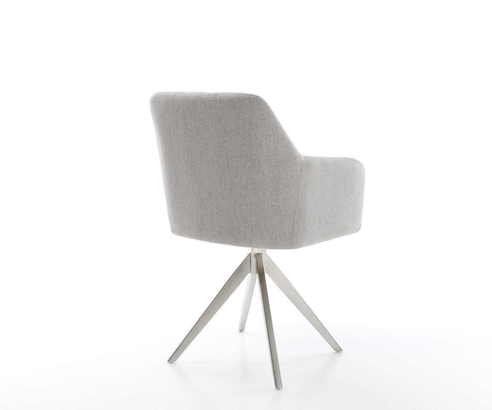 Jedálenská stolička Greg-Flex pruhy svetlosivá krížová podstava hranatá nerezová oceľ vrecková pružina - Image 5