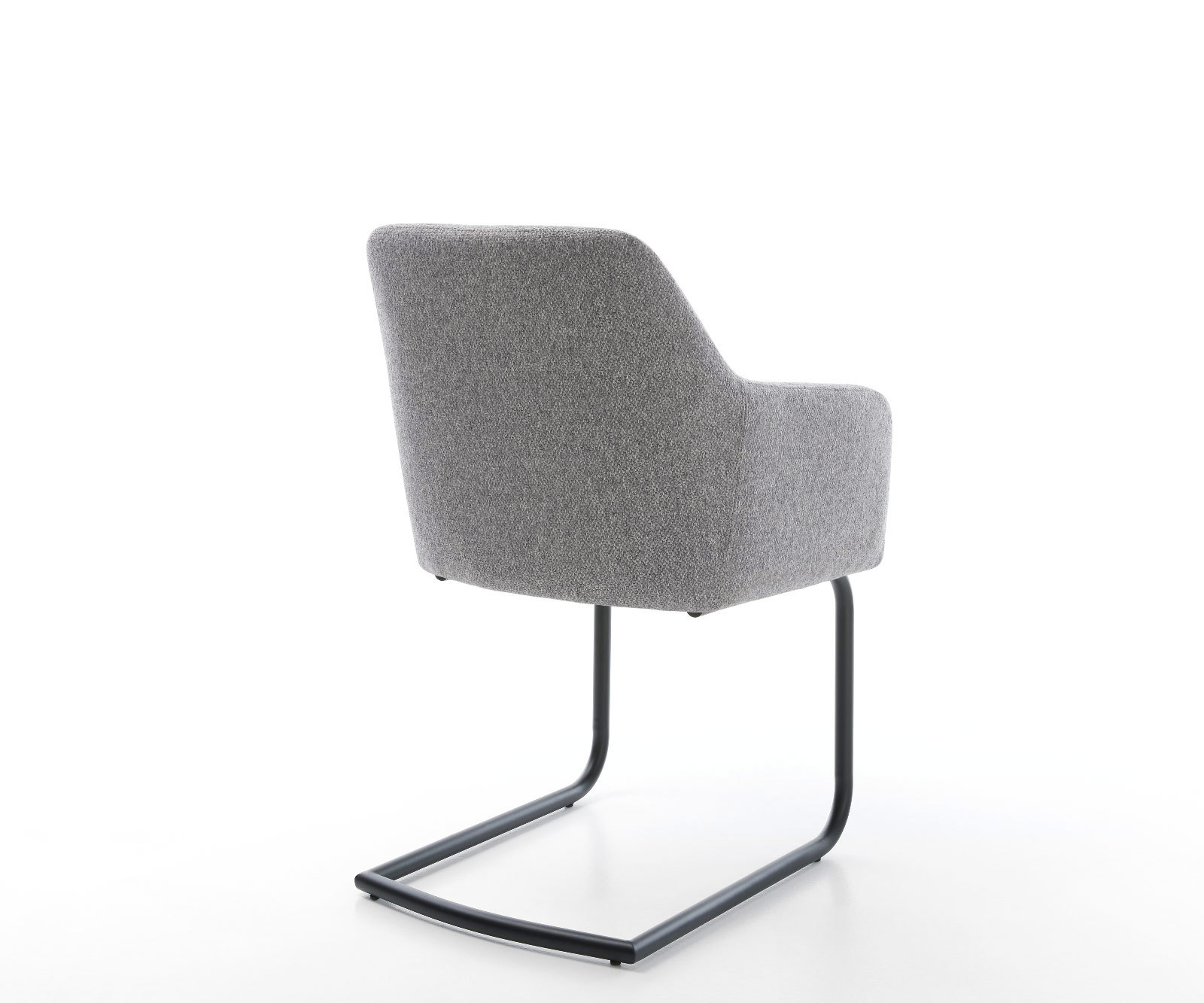 Jedálenská stolička Greg-Flex štruktúrovaná látka svetlosivá jedálenská stolička okrúhla čierna vrecková pružina - Image 5