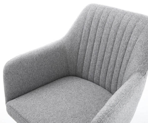 Jedálenská stolička Greg-Flex texturovaná látka svetlosivá jedálenská stolička plochá čierna vrecková pružina - Image 4