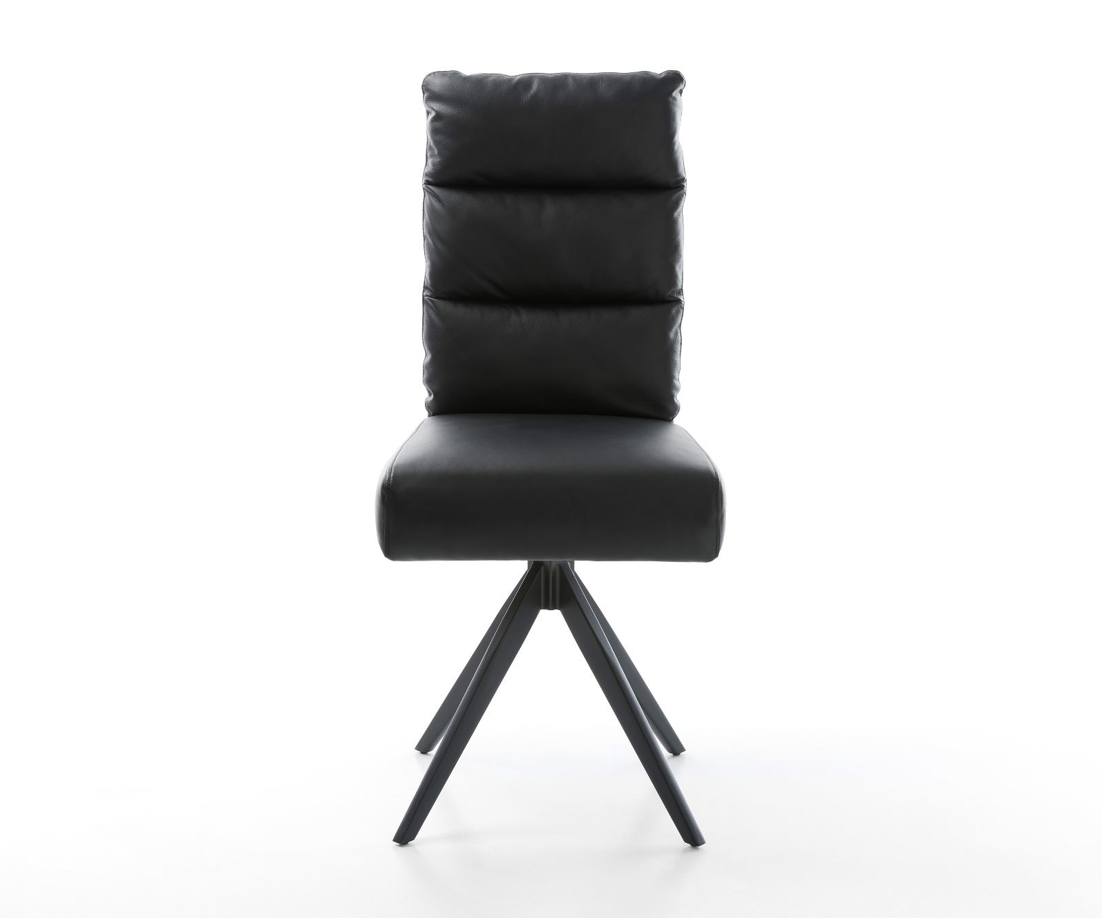 Jedálenská stolička Pela-Flex pravá koža čierna krížová podstava hranatá čierna vrecková pružina - Image 2