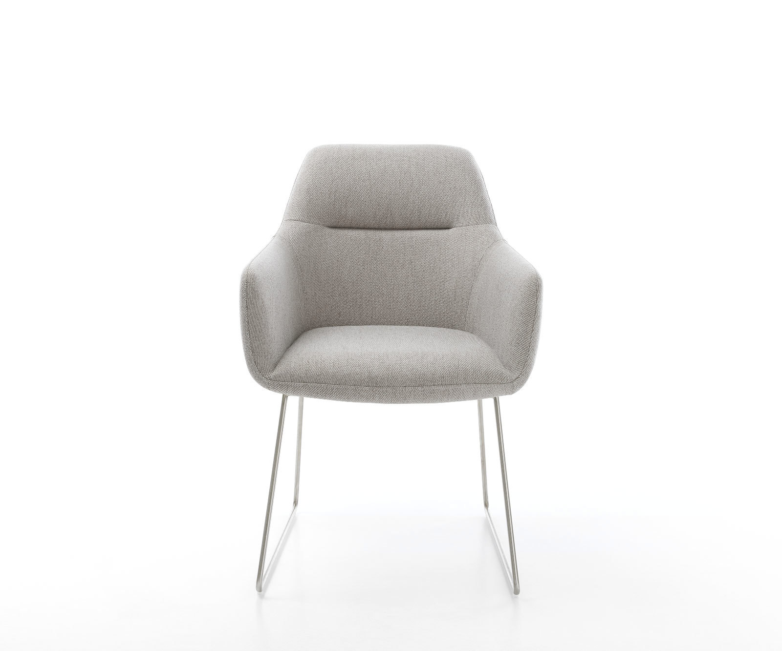 Jedálenská stolička Pejo-Flex pruhy svetlosivá tenká podstava nerezová oceľ vrecková pružina - Image 2