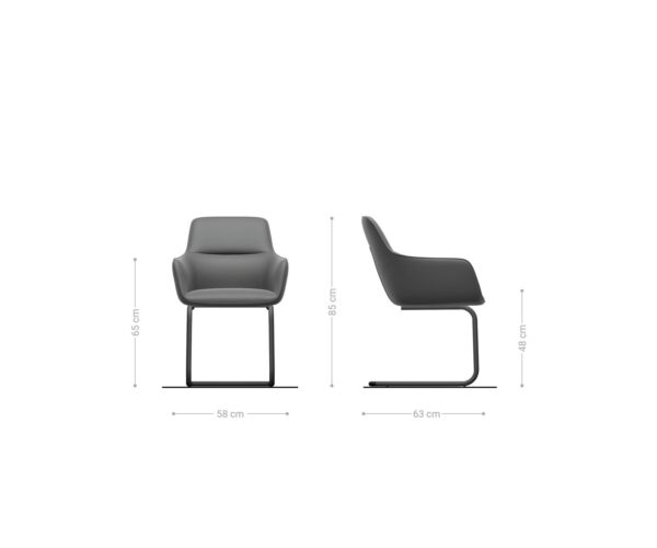 Jedálenská stolička Pejo-Flex mint cantilever base round black - Image 6