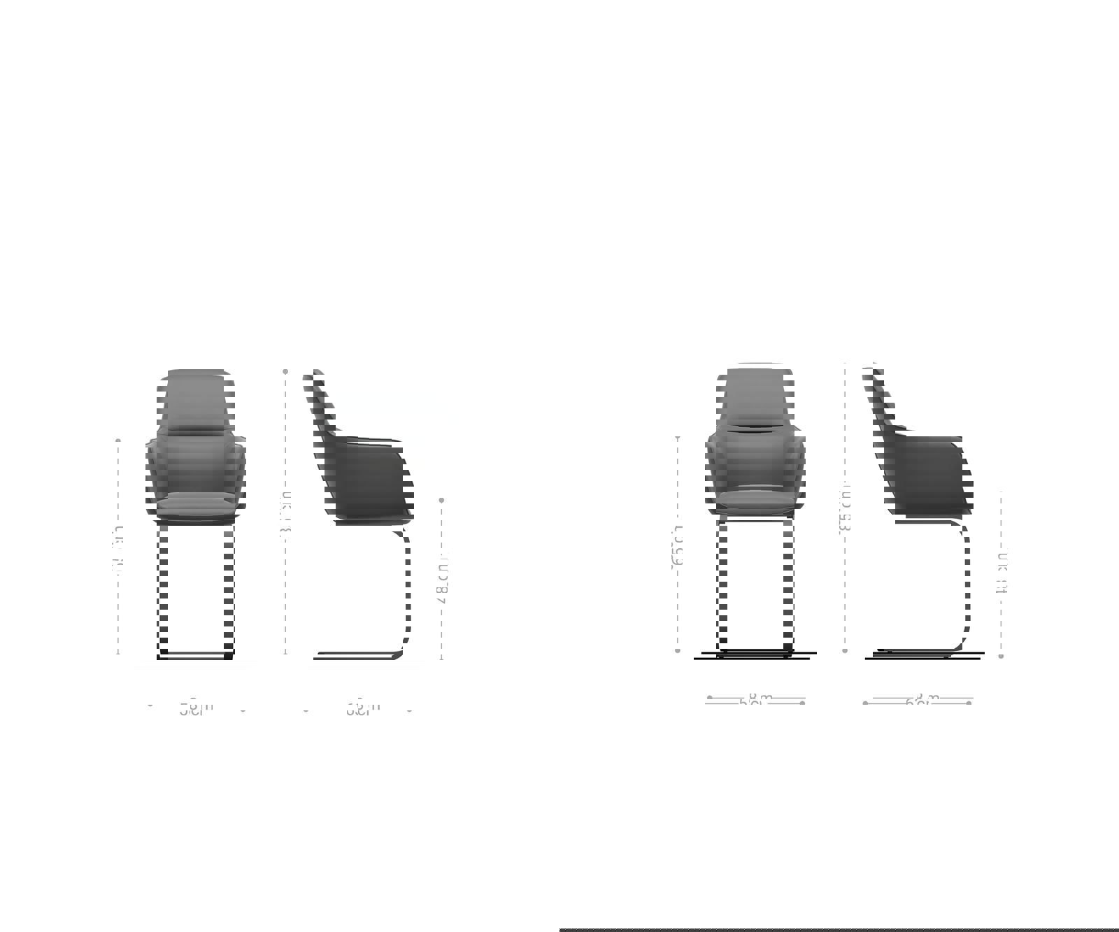 Jedálenská stolička Pejo-Flex pravá koža čierna jedálenská stolička plochá čierna vrecková pružina - Image 6